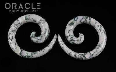 0g Green Tree Agate Spirals
