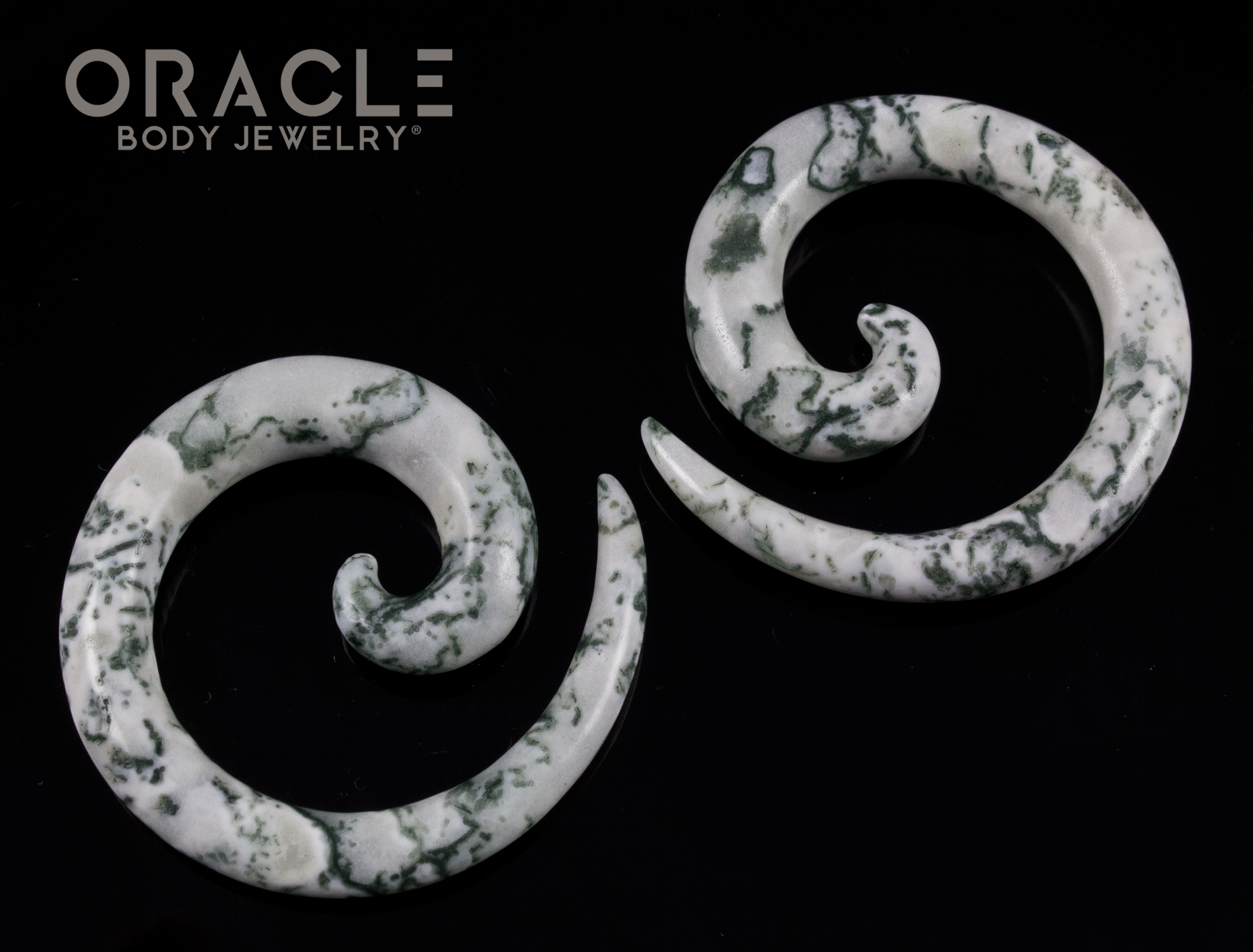 0g Green Tree Agate Spirals