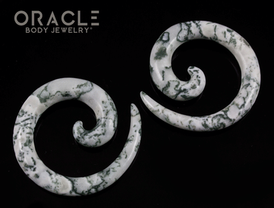 0g Green Tree Agate Spirals