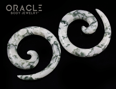 0g Green Tree Agate Spirals