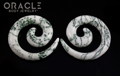 00g Green Tree Agate Spirals