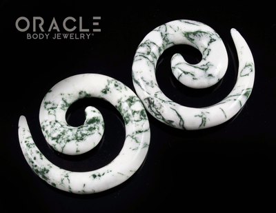 00g Green Tree Agate Spirals