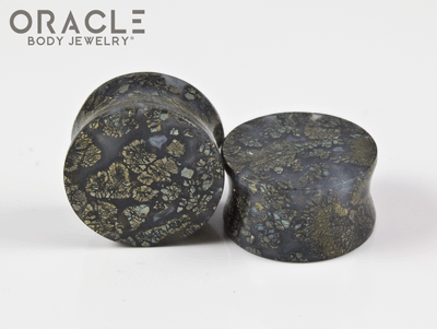 20mm Marcasite in Agate Plugs