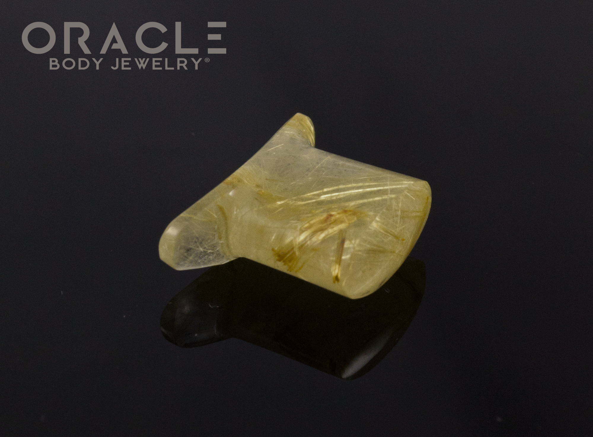 10mm Rutilated Quartz Oval Labret