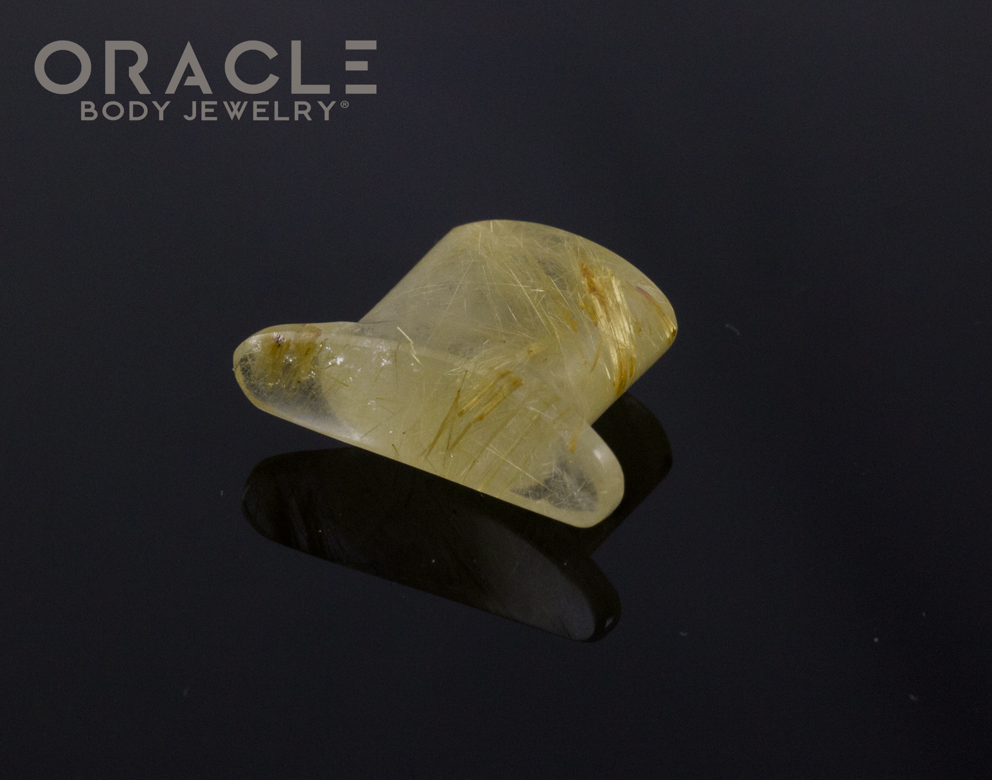 10mm Rutilated Quartz Oval Labret