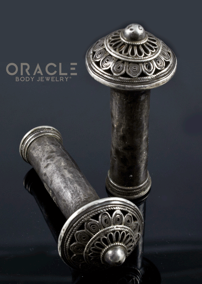 Old Palaung Tribe Silver Subang Style Plugs / Earrings