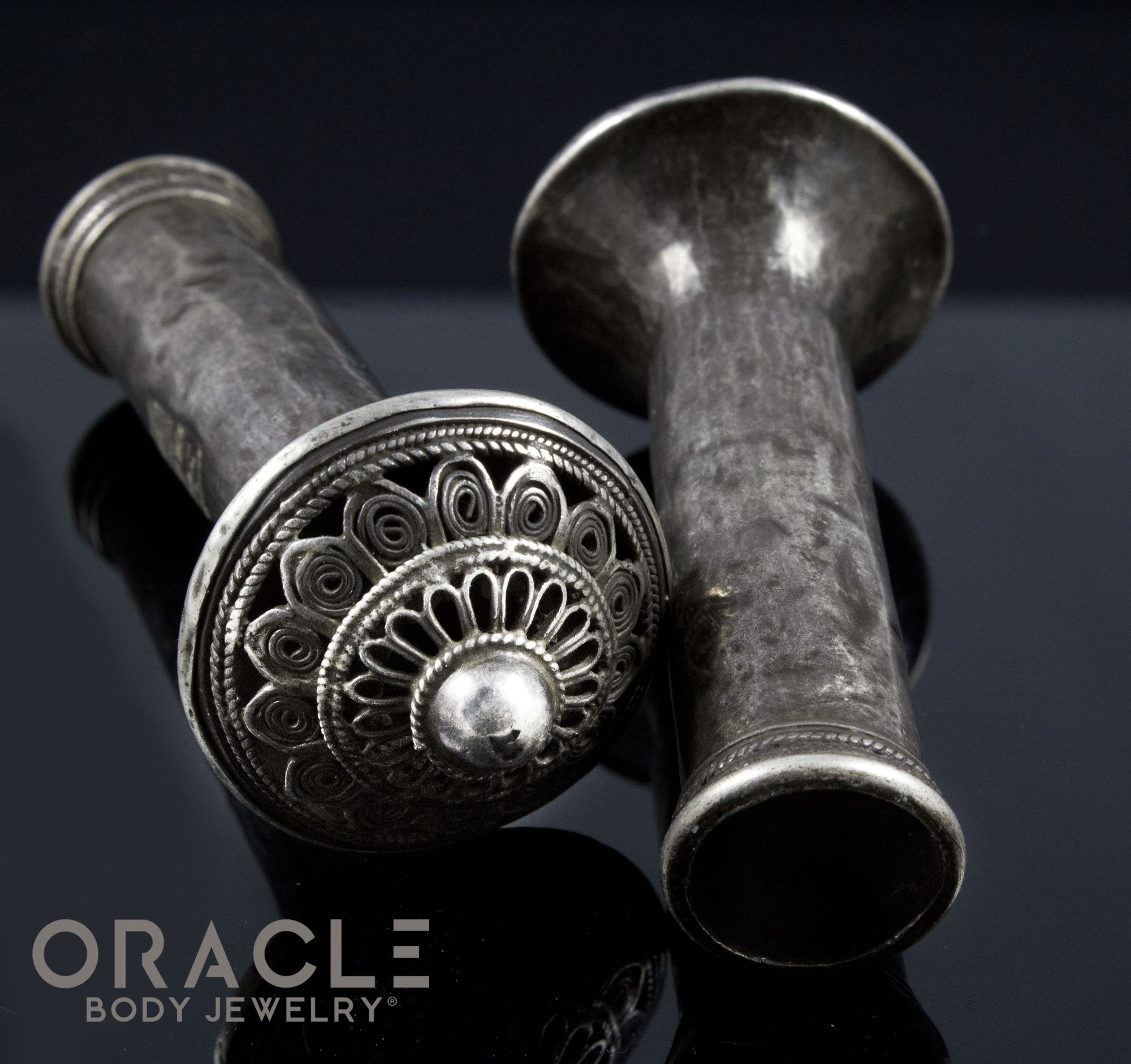 Old Palaung Tribe Silver Subang Style Plugs / Earrings