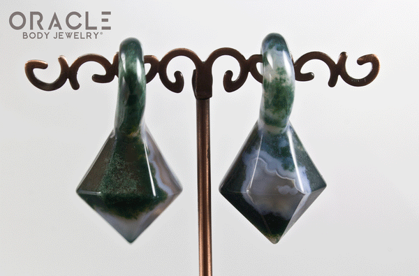 Moss Agate Faceted Mini Pear Weights