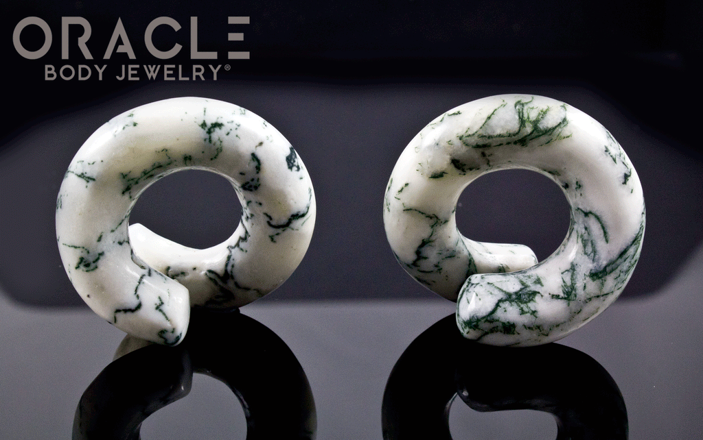 Large Green Tree Agate Coils