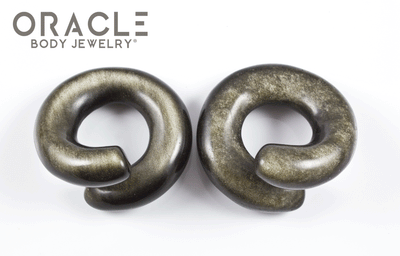 Large Gold Obsidian Coils