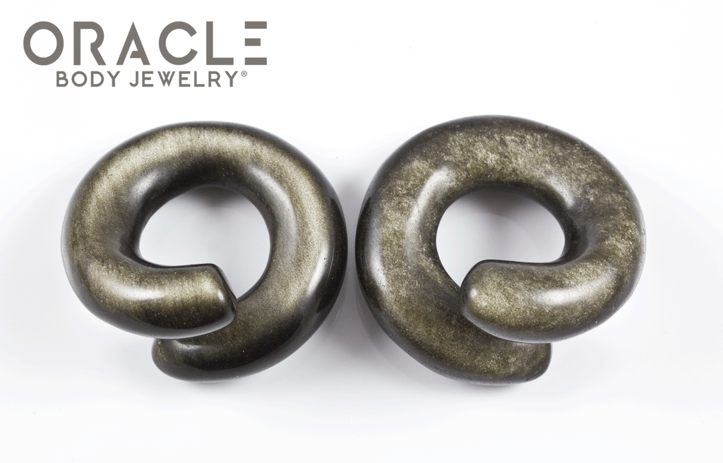 Large Gold Obsidian Coils