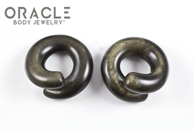 Small Gold Obsidian Coils