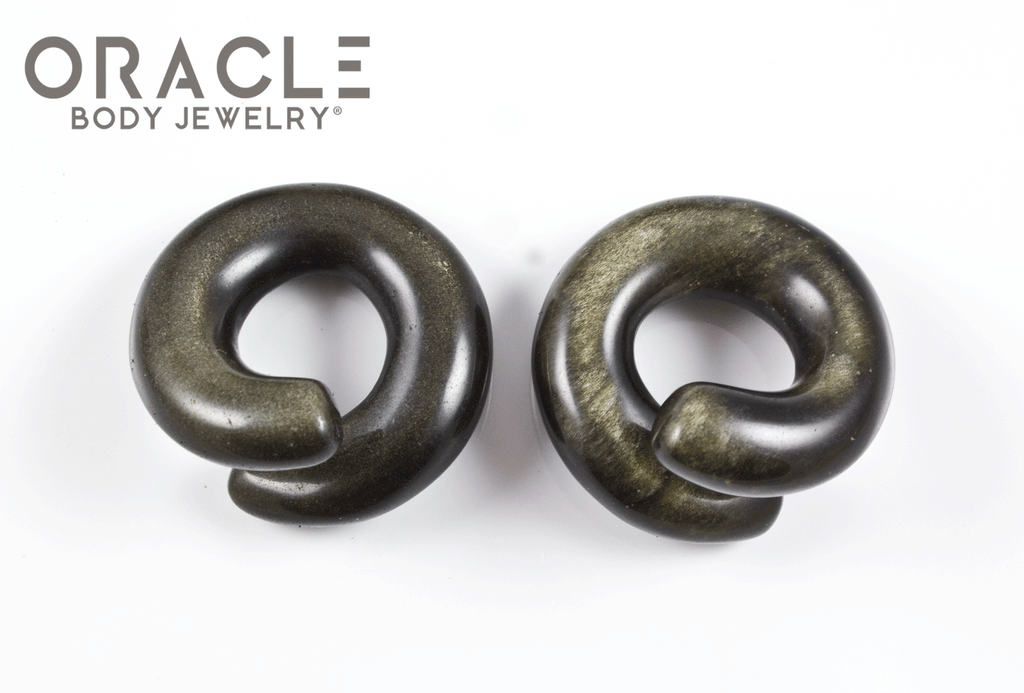 Small Gold Obsidian Coils