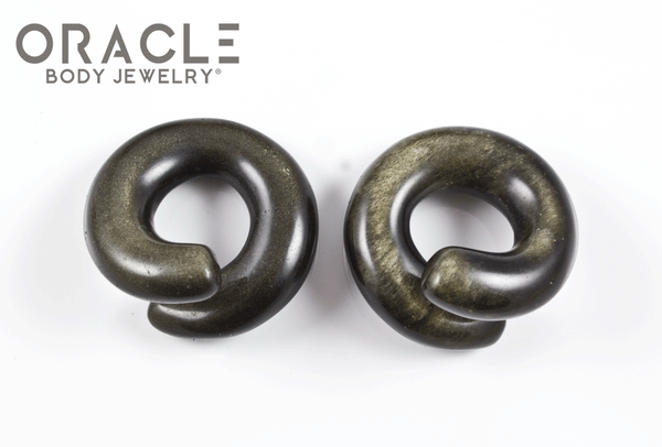 Small Gold Obsidian Coils