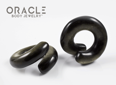 Small Gold Obsidian Coils