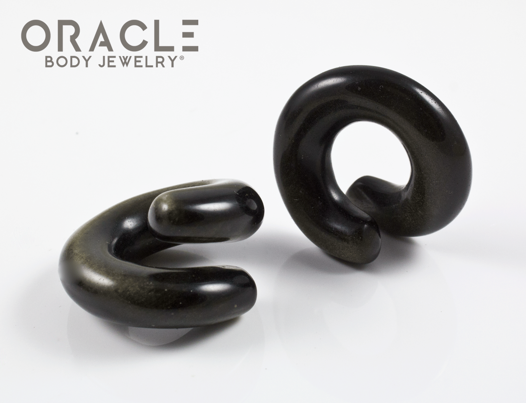 Large Gold Obsidian Coils