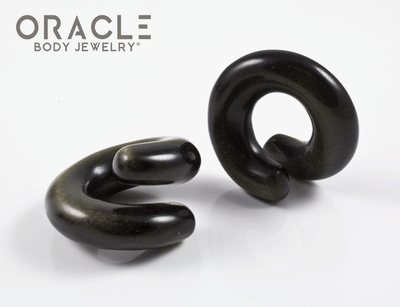 Large Gold Obsidian Coils