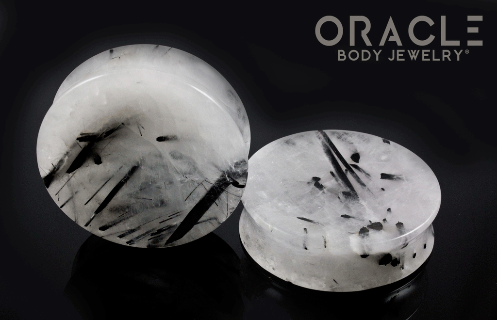 1-3/4" Tourmalated Quartz Concave Plugs