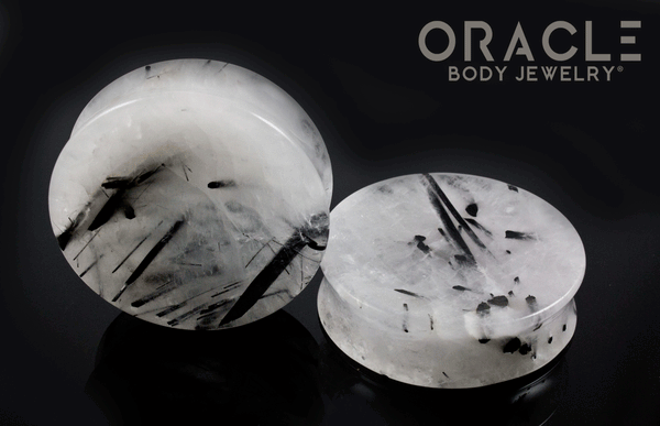 1-3/4" Tourmalated Quartz Concave Plugs