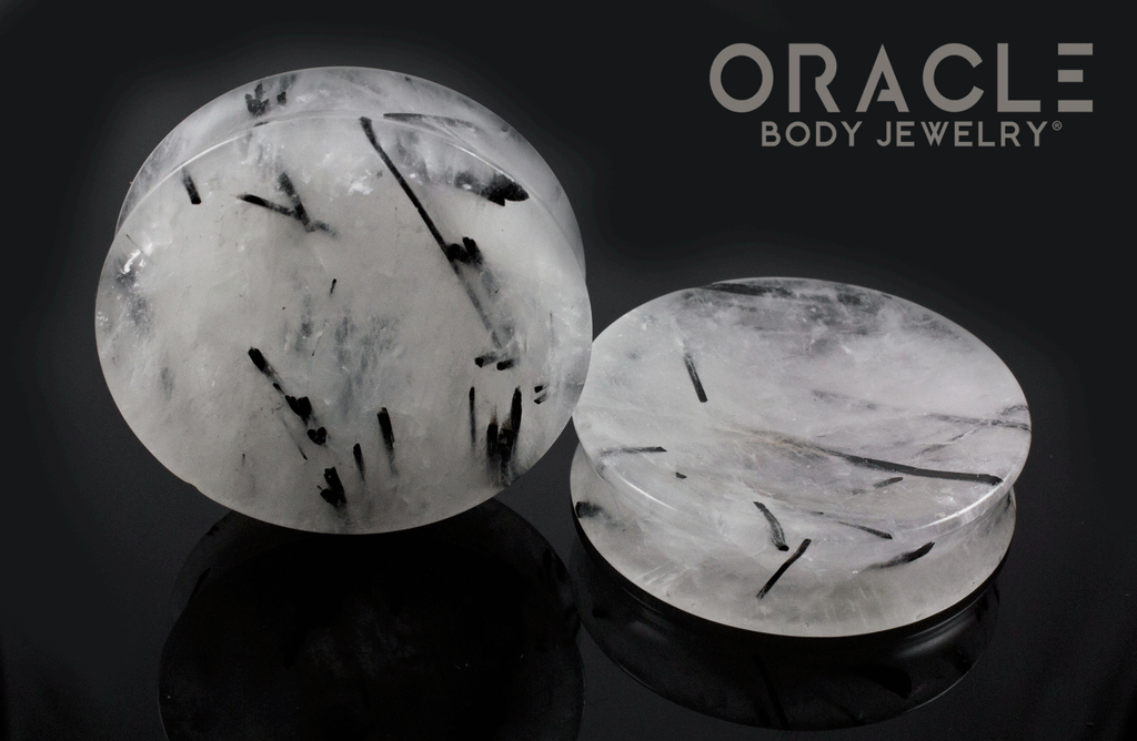 2" (51mm) Tourmalated Quartz Concave Plugs