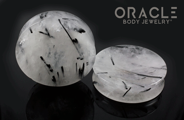 2" (51mm) Tourmalated Quartz Concave Plugs