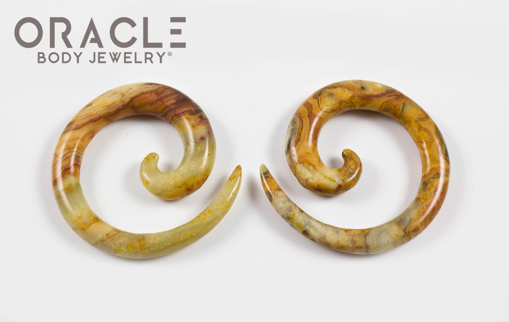2g Crazy Lace Agate Stone Spirals