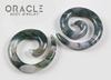 00g (9.5mm) Moss Agate Spirals