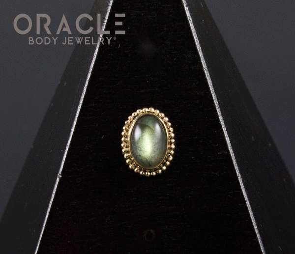 14k Labradorite Threadless Gold End