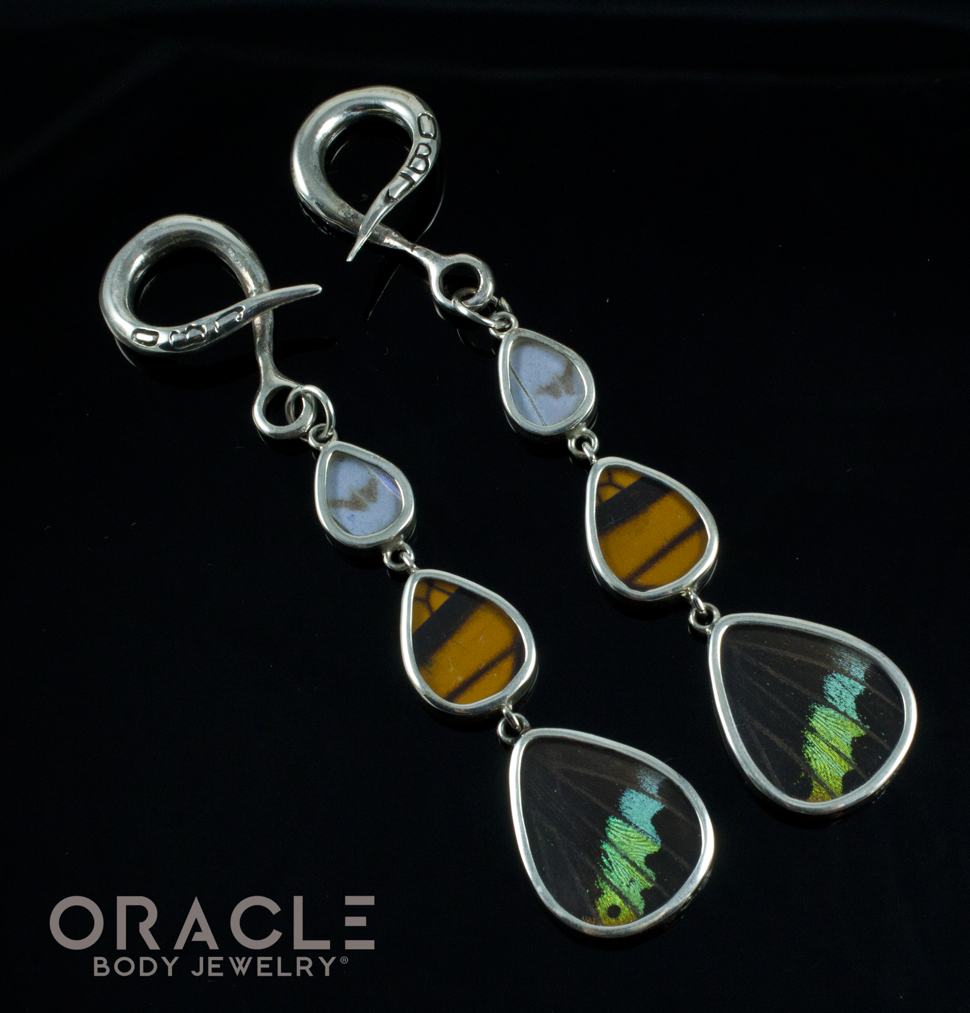 Sterling Silver Crossover With Natural Butterfly Wings