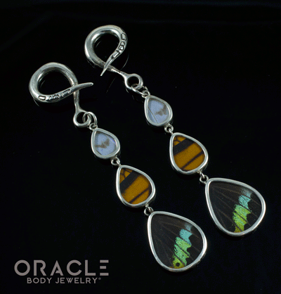 Sterling Silver Crossover With Natural Butterfly Wings