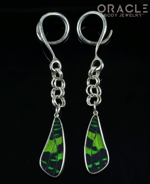 Sterling Silver Crossover With Natural Butterfly Wings