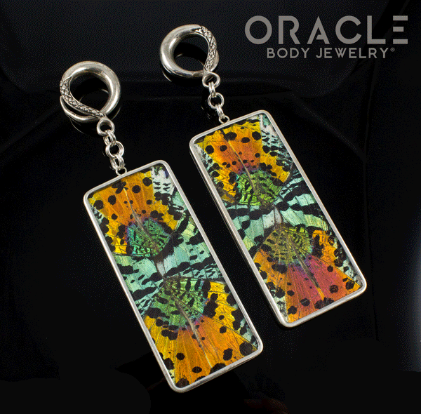 Sterling Silver Crossover With Natural Butterfly Wings