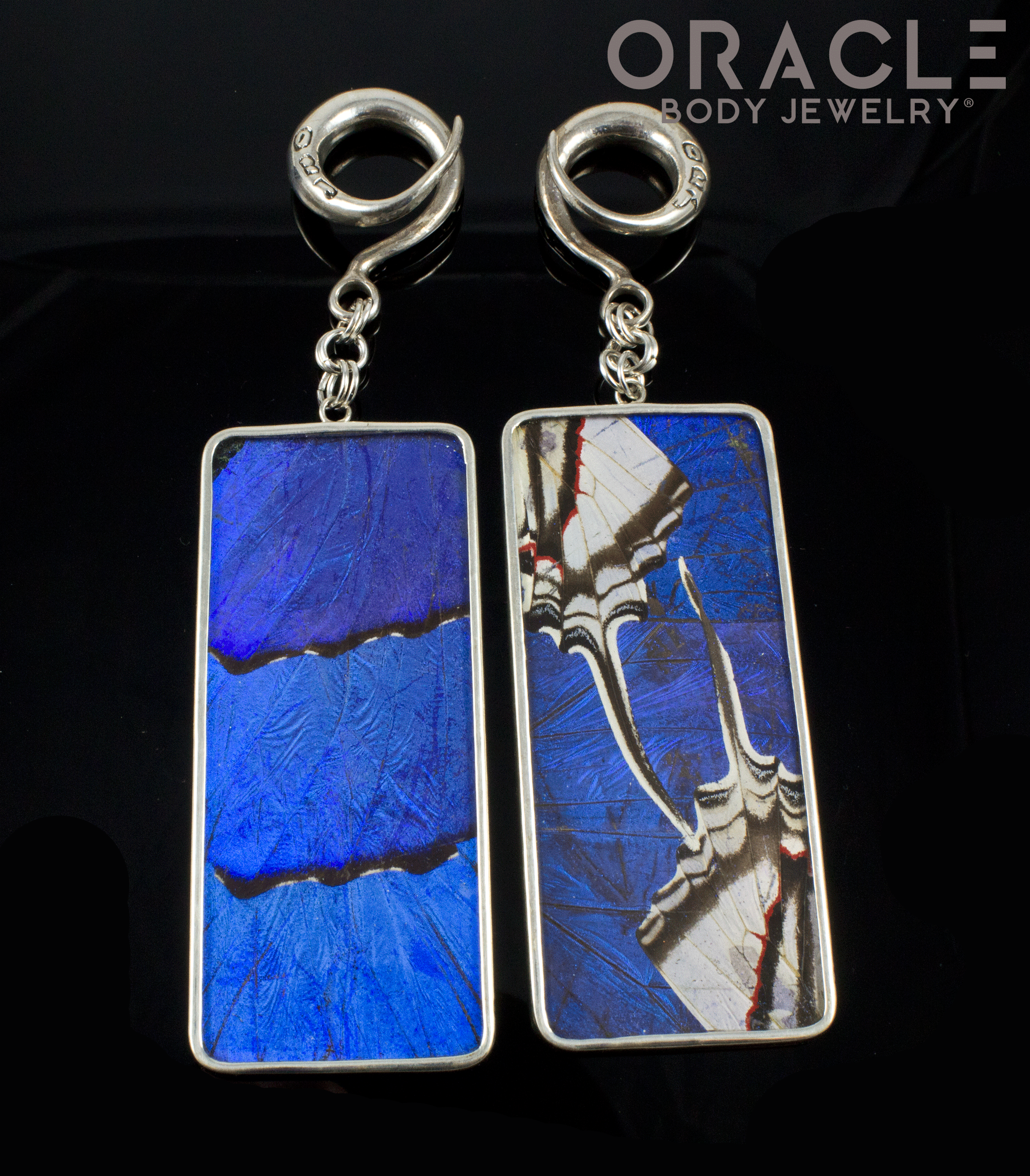 Sterling Silver Crossover With Natural Butterfly Wings