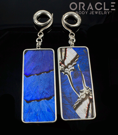 Sterling Silver Crossover With Natural Butterfly Wings
