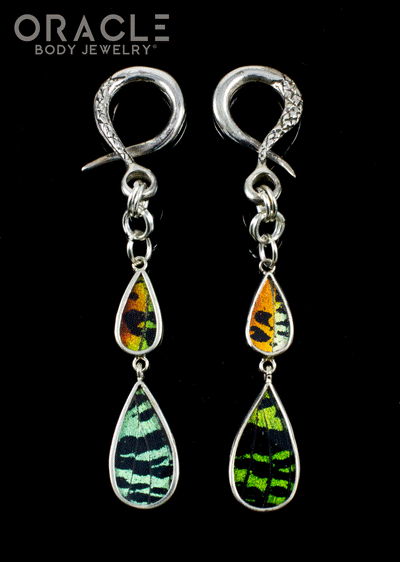 Sterling Silver Crossover With Natural Butterfly Wings