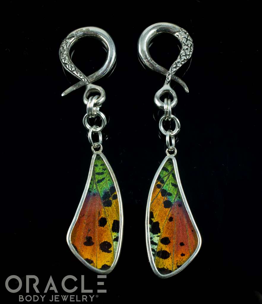 Sterling Silver Crossover With Natural Butterfly Wings