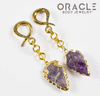 Crossover With Gold Plated Amethyst Arrowheads