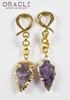 Crossover With Gold Plated Amethyst Arrowheads