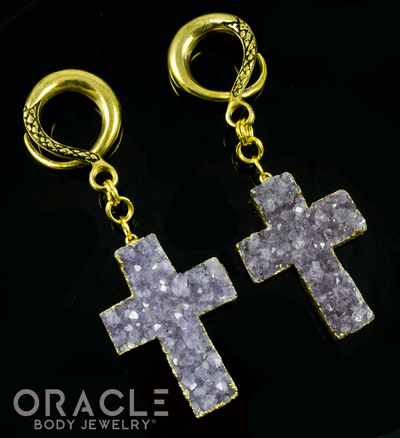 Crossover With Gold Plated Amethyst Crosses
