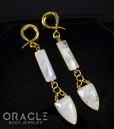 Crossover With Gold Plated Faceted Moonstone