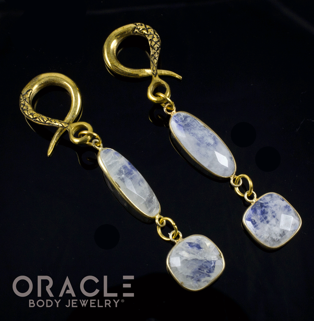Crossover With Gold Plated Faceted Moonstone