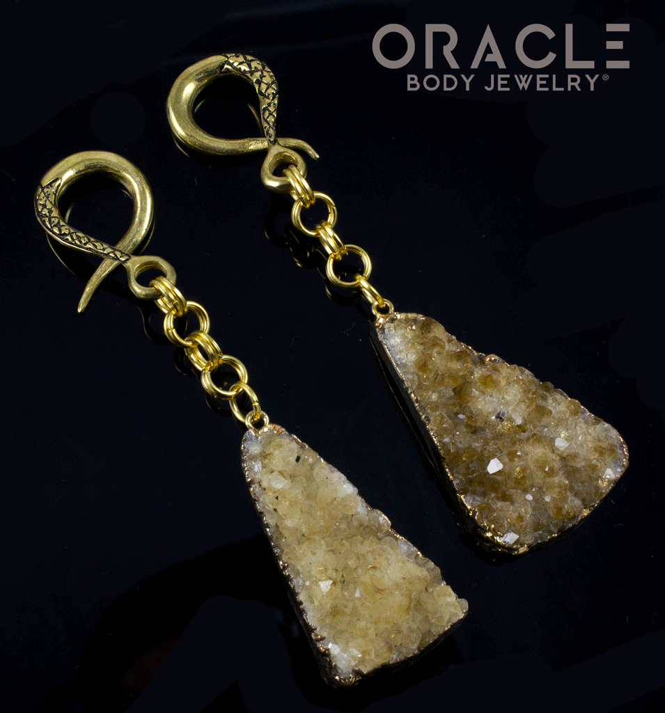 Crossover With Gold Plated Druzy Citrine