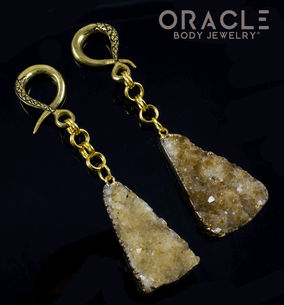 Crossover With Gold Plated Druzy Citrine