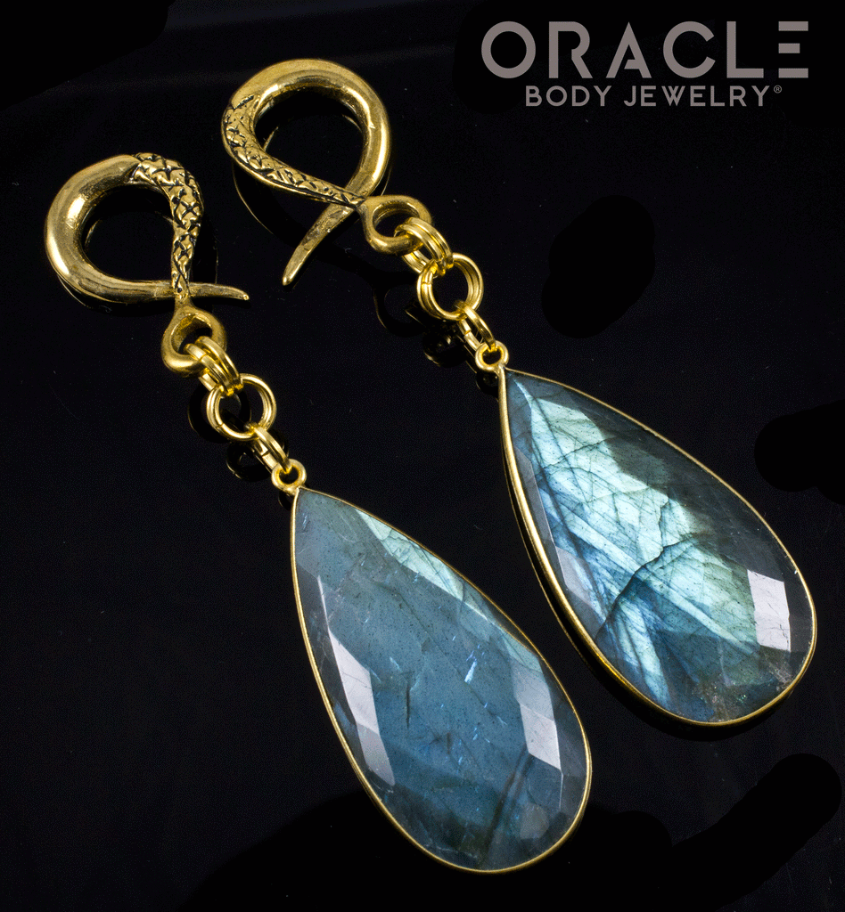 Crossover With Gold Plated Faceted Labradorite