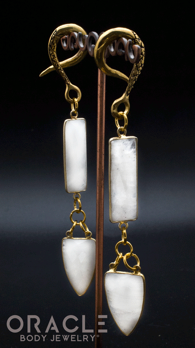 Crossover With Gold Plated Faceted Moonstone