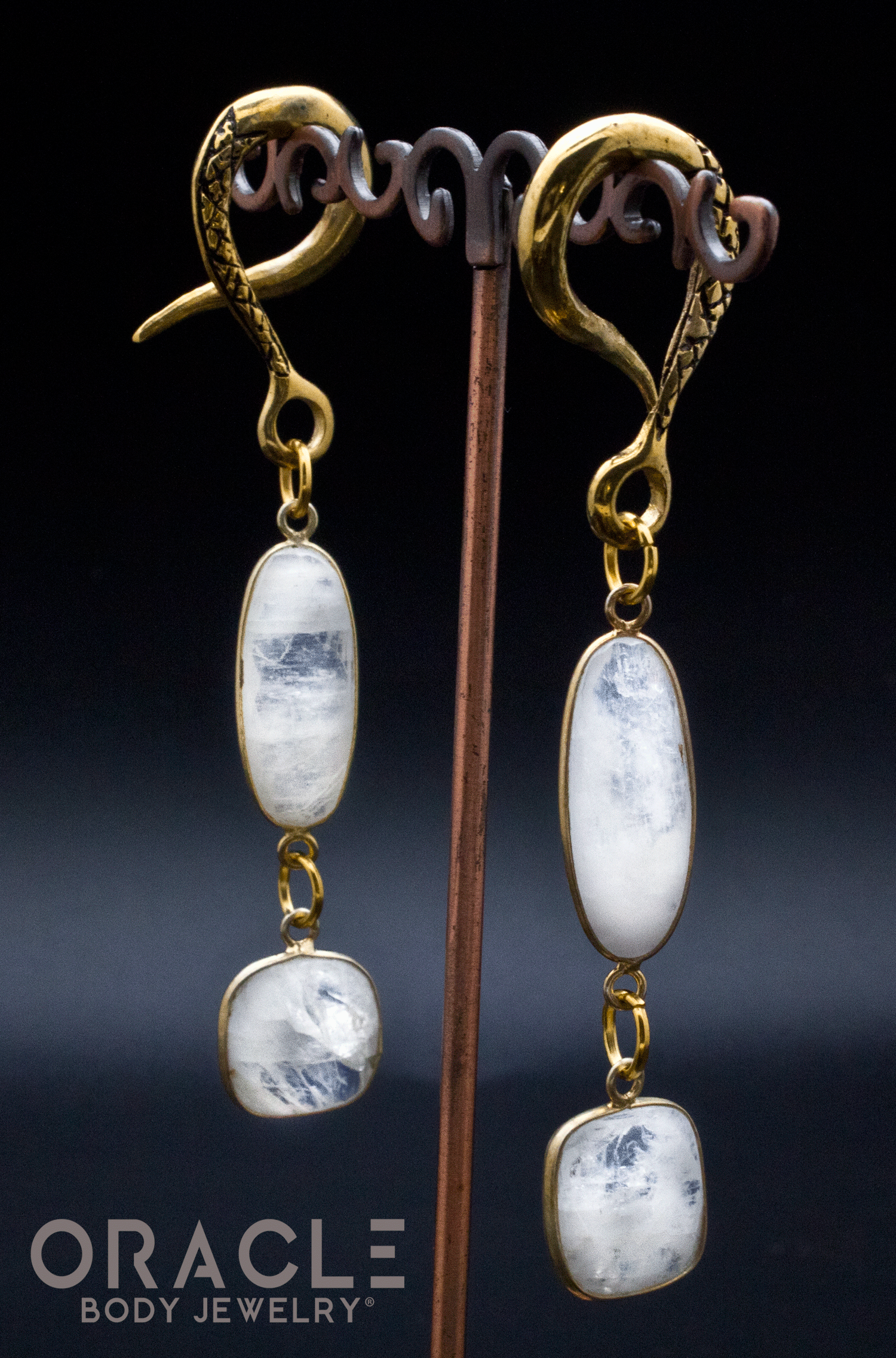 Crossover With Gold Plated Faceted Moonstone