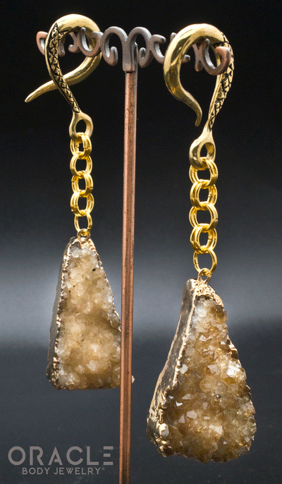 Crossover With Gold Plated Druzy Citrine