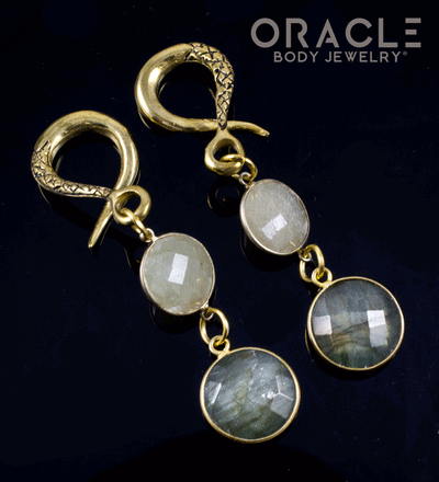 Crossover With Faceted Gold Sapphire and Labradorite