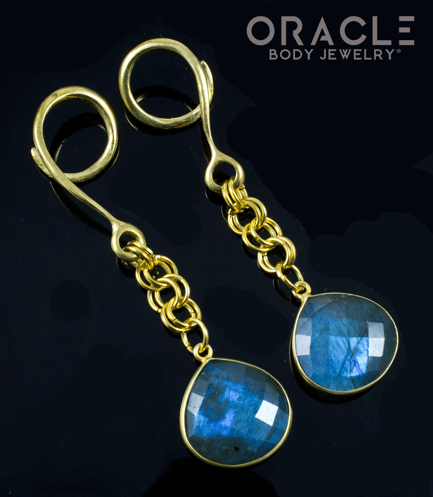 Crossover With Gold Plated Faceted Labradorite