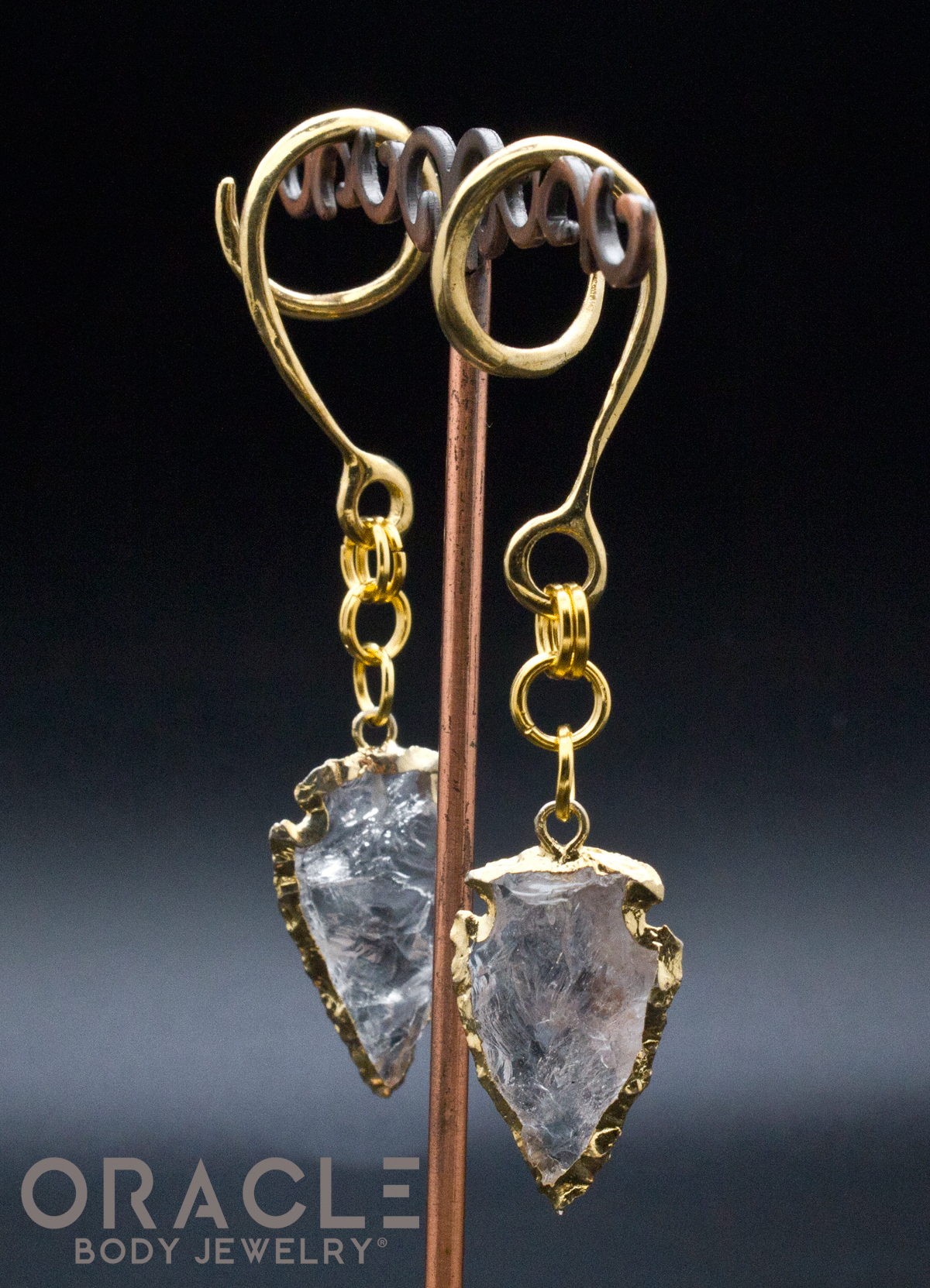 Crossover With Gold Plated Quartz Arrowheads